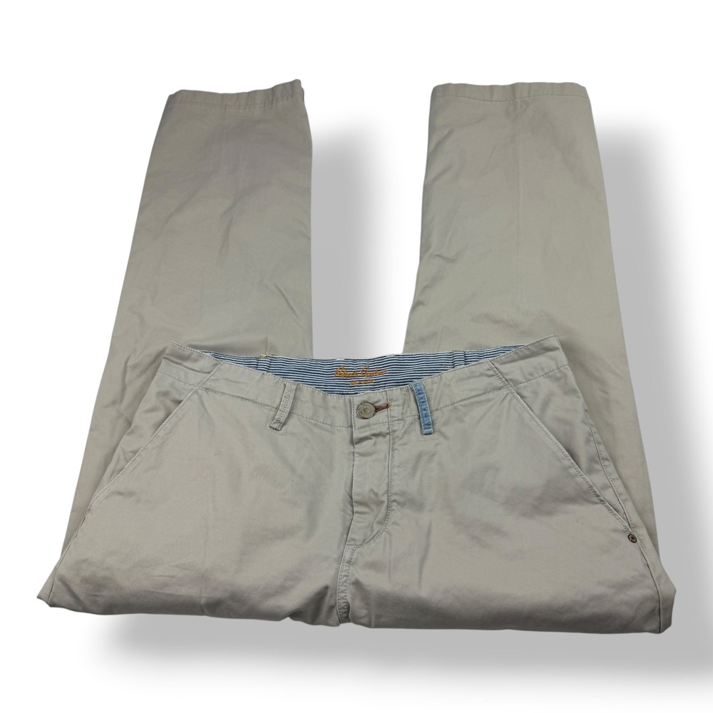 Robert Graham Classic Yates Mens 36x30 Tan Cotton Chino Pants Khaki